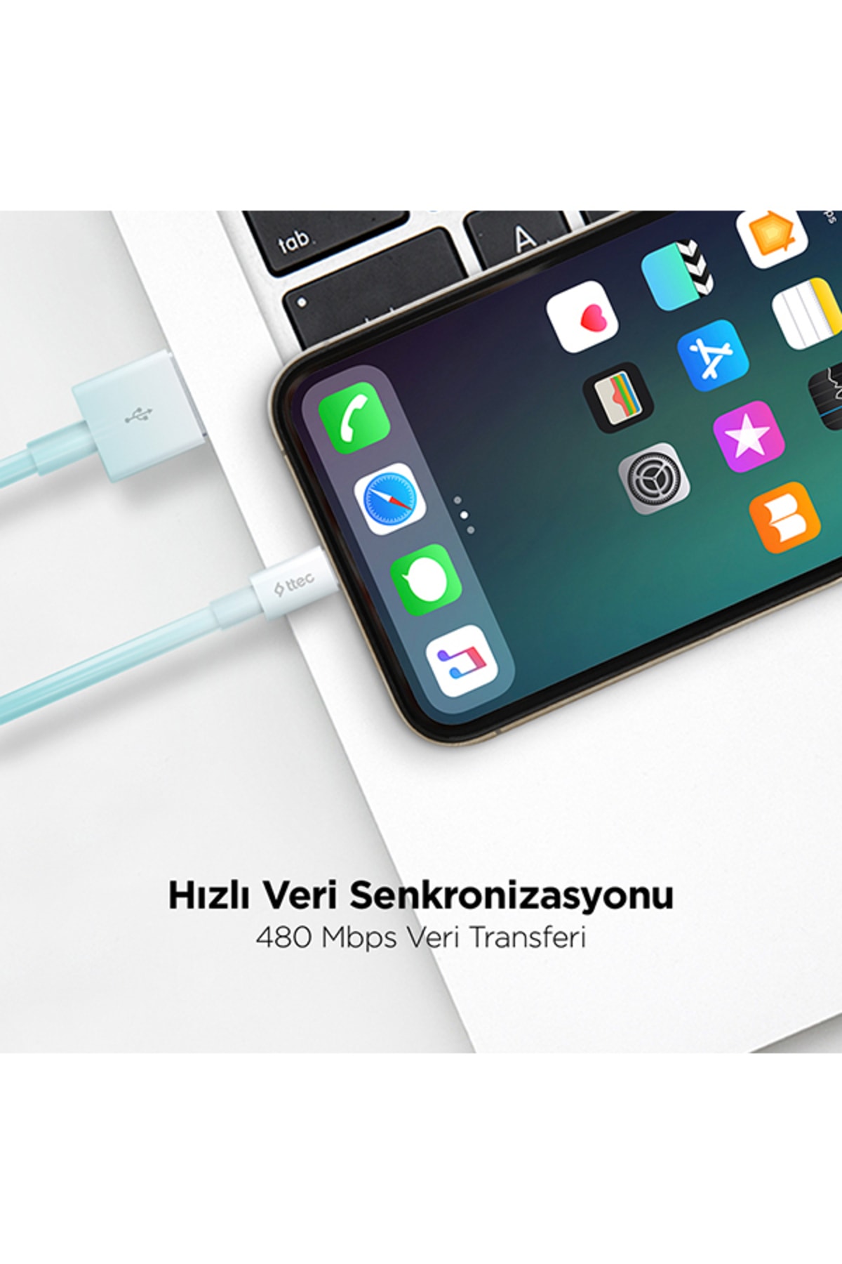 Iphone Uyumlu Şarj Kablosu Beyaz 2dk7508tz