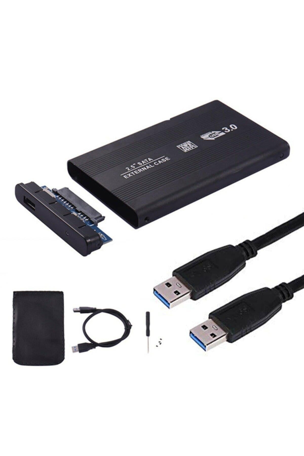 2.5 Inç Usb 3.0 Sata Harddisk Hdd Kutusu 5 Gbps + Kılıf - Siyah Aluminyum Ssd