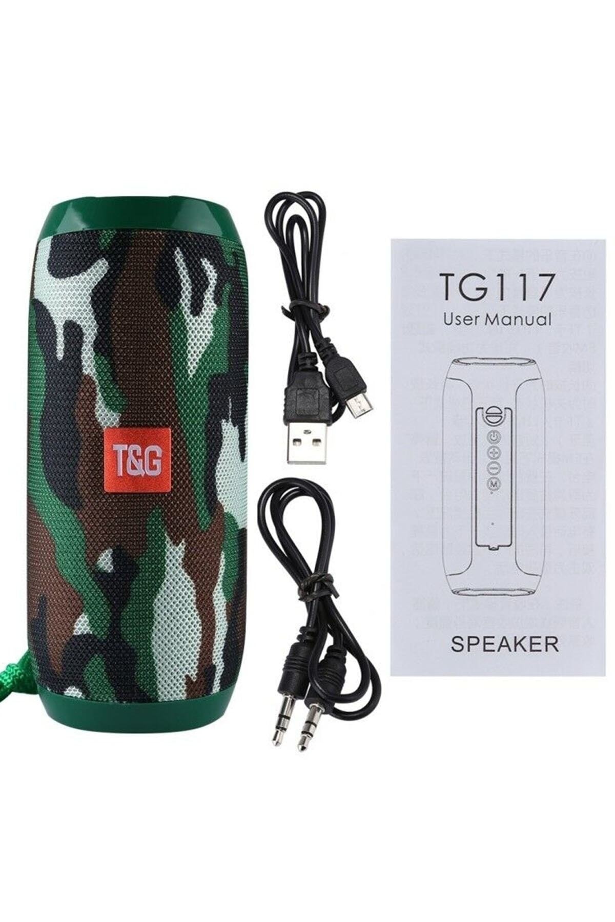 T&G 117 Taşınabilir Kablosuz Hoparlör Bluetooth Hoparlör FM Radyo Aux Usb Sd kart Girişli orjinal