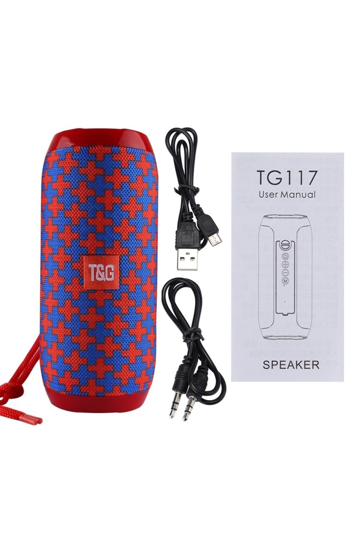 T&G 117 Taşınabilir Kablosuz Hoparlör Bluetooth Hoparlör FM Radyo Aux Usb Sd kart Girişli orjinal